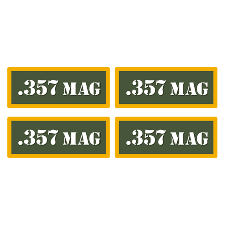 .357 MAG Ammo Can Label Sticker 4PK Box Case Decal V4 - Rotten Remains