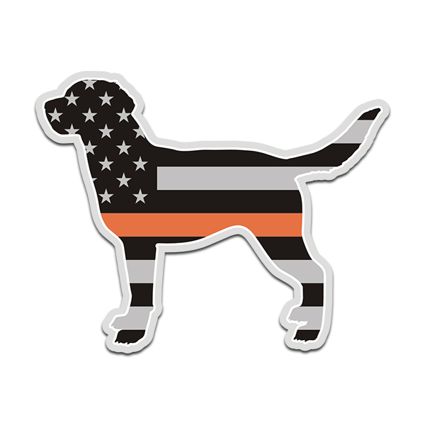 K9 Labrador Retriever Thin Orange Line American Flag SAR Dog Sticker Decal (LH)