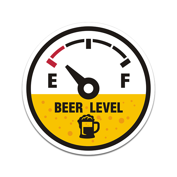 Beer Level Empty Gauge Sticker Decal Hard Hat Helmet Rat Hot Rod