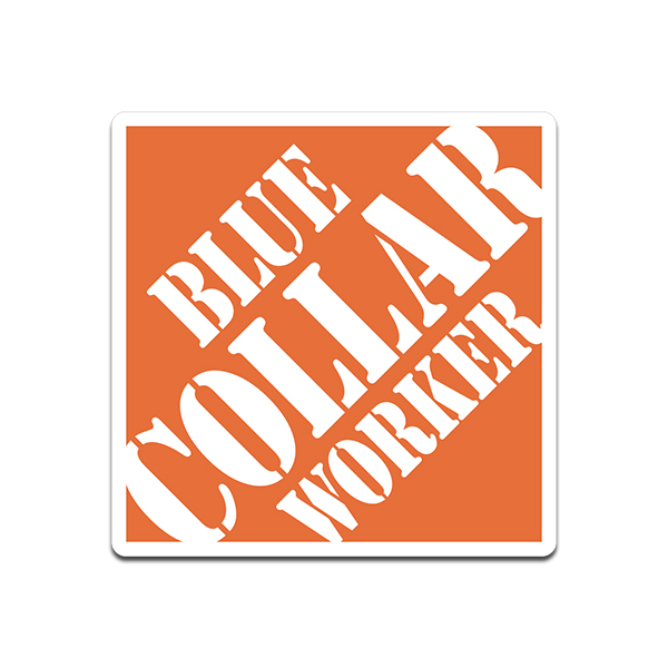 Blue Collar Worker Sticker Decal