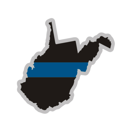 West Virginia State Thin Blue Line Decal WV Police Vinyl Sticker ...