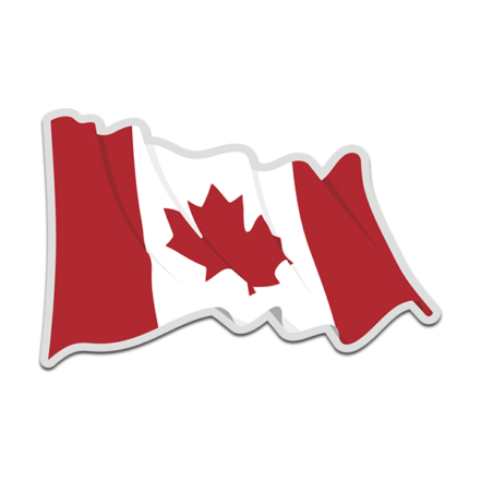 Canada Waving Flag Canadian Maple Leaf CA Decal Sticker (RH) V4 ...