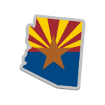 Arizona State Shaped Flag Decal AZ Map Vinyl Sticker - Rotten Remains