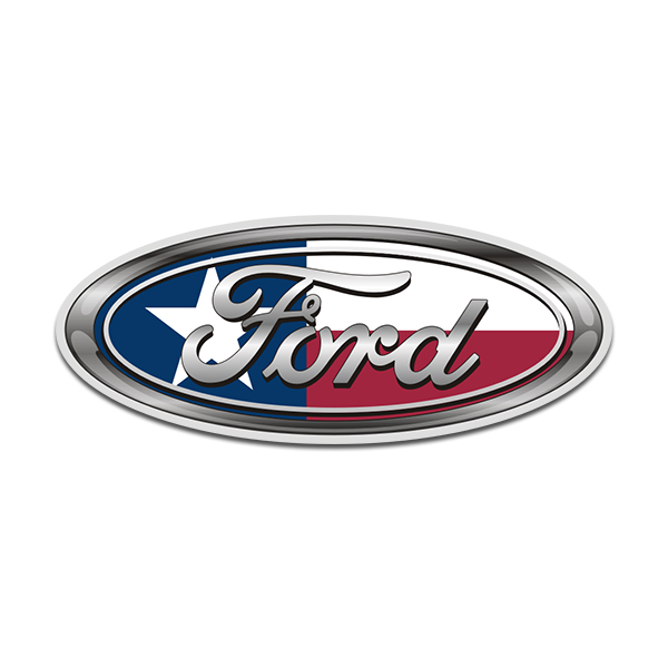 Ford Texas State Flag Oval TX Sticker Decal - Rotten Remains