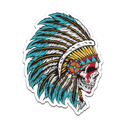 Native American Headdress Sticker Decal Chief Warrior Skull First ...