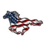 American Flag United States USA Horse Sticker Decal (LH) - Rotten Remains