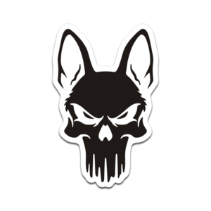 K9 Punisher Skull Sticker Blk Wht