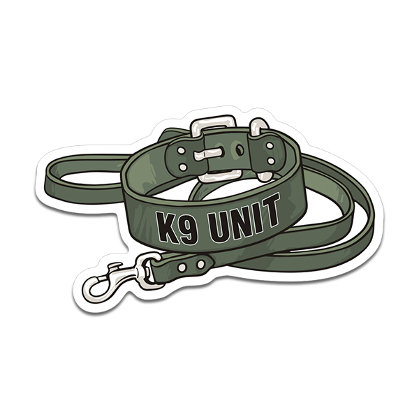 K9 Unit Collar Leash Sticker Decal V2