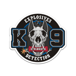 Explosives Detection K9 Skull Sticker Decal V3