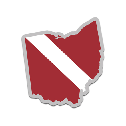 Ohio State Shaped Dive Flag Decal OH Map Burgee Vinyl Sticker - Rotten ...