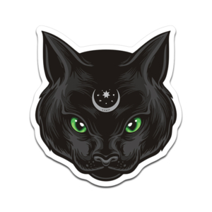 Black Cat Sticker Decal Mystic