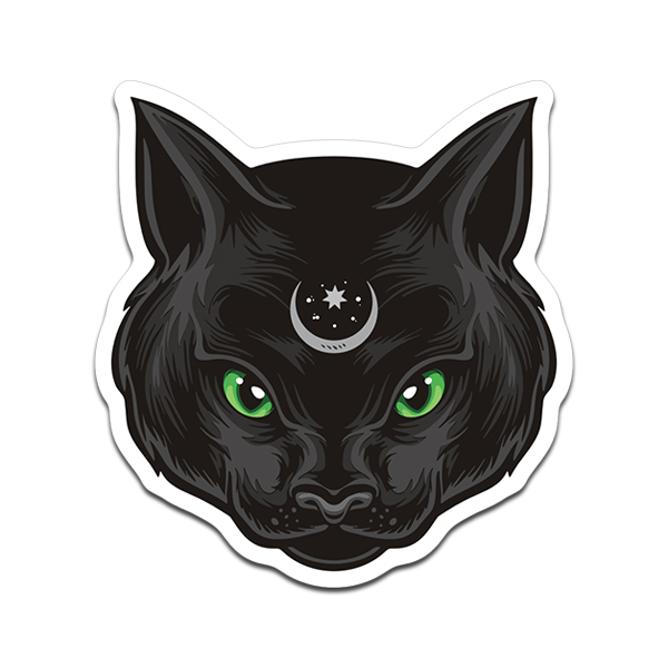 Black Cat Sticker Decal Mystic