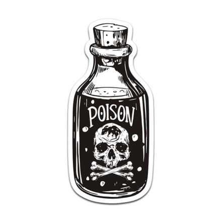 Poison Bottle Sticker Decal Witchcraft Potion Witch Spell Occult Skull ...