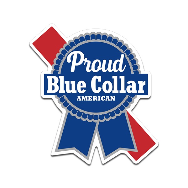 Proud Blue Collar American Sticker Decal