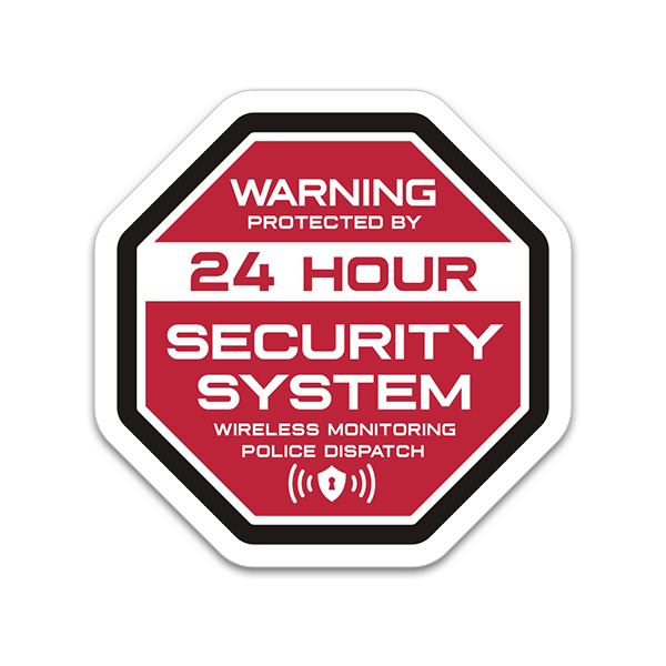 24h Police Warning Cam Connected Alarm Deterrent Sticker