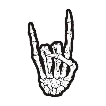 Skeleton Hand Rock On Sticker Decal Symbol Heavy Metal Punk Music Band ...