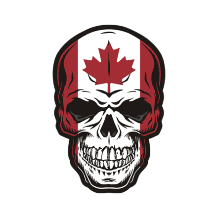 Canada Flag Skull Canadian Maple Leaf Canuck Sticker Decal V4 - Rotten ...