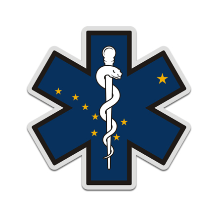 Alaska State Flag Star Of Life AK EMT Paramedic EMS Sticker Decal ...