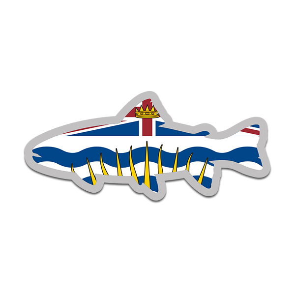 British Columbia Flag Trout Fish Decal BC Fly Fishing Sticker