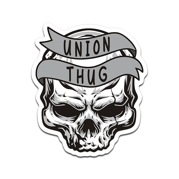 Union Thug Skull Sticker Decal Hard Hat Blue Collar Trade
