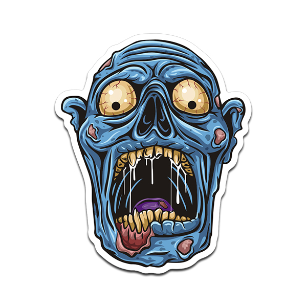 Zombie Head Sticker Decal